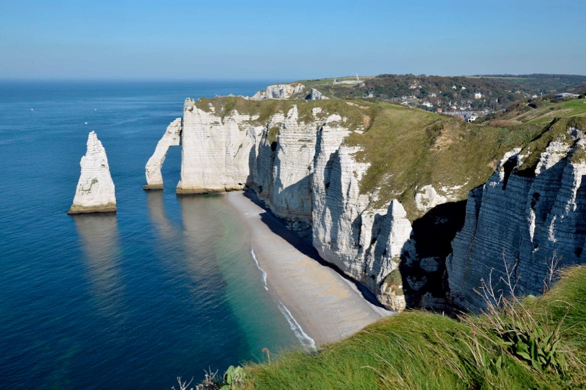 Famous cliffs of Etretat in France