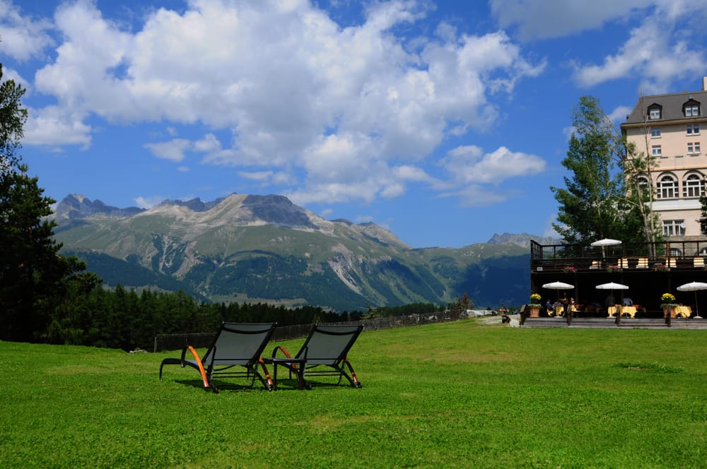 Relax and enjoy the mountain view at Kronenhof Grand Hotel in Pontresina